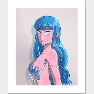 BLUE MERMAID Posters and Art